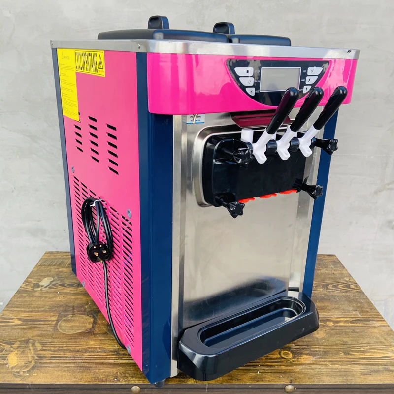 

2000W Table Top Mini Soft Serve Ice Cream Making Machine 3 Flavors commercial Ice Cream Maker