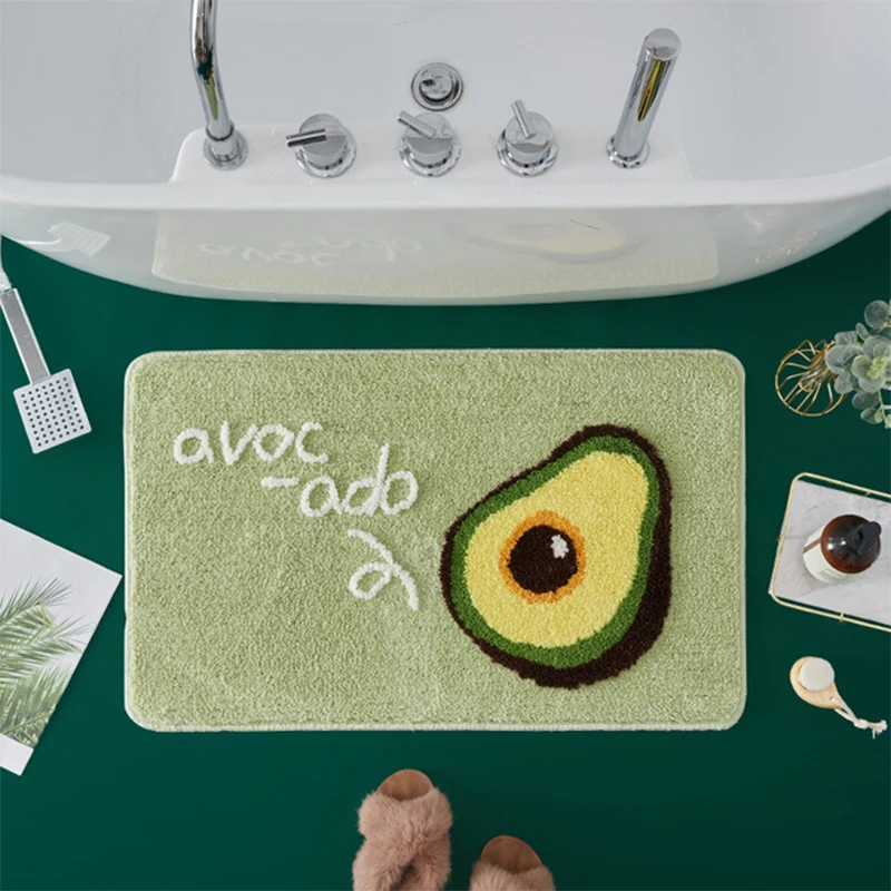 

Hot Cute Cartoon Avocado Lemon Bathroom Mat Doormat Printing Carpet Floor Mat Household Non-slip Mat Microfiber Soft Living Room