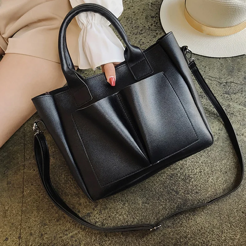 Модная сумка для ноутбука из искусственной кожи простая женская на плечо