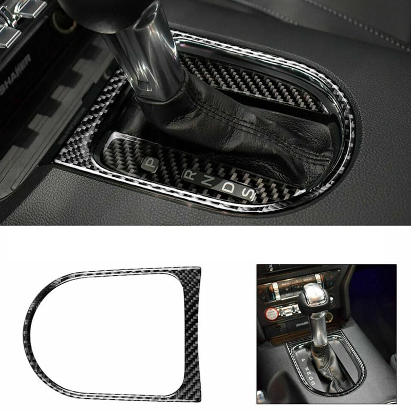 

AU04 -for Ford Mustang(2015-2017) Car Interior Carbon Fiber Mustang Gear Decoration Ring Sticker