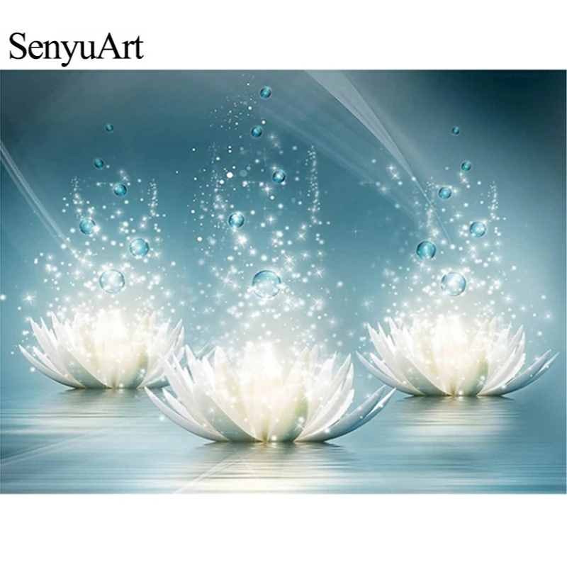 

5d Diy Diamond Painting Full Square Round Drills Water Lotus Embroidery Mosaic Rhinestone Accessories Cross Stitch Kits 3d Craft