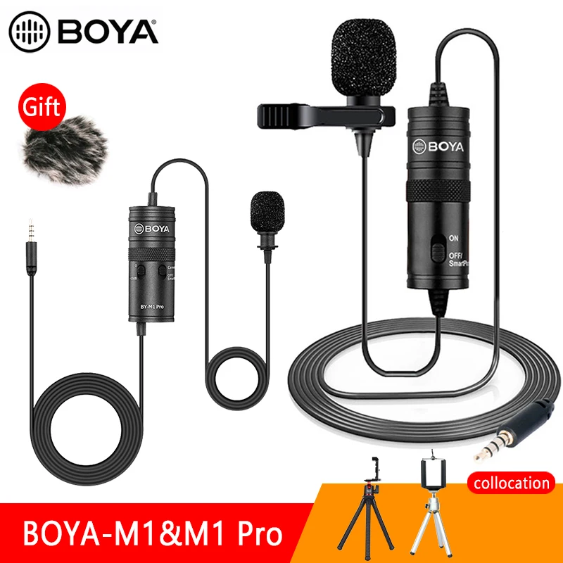 BOYA Mini аудио петличный микрофон воротник 3 5 мм конденсаторный отворот 6 м для iPhone