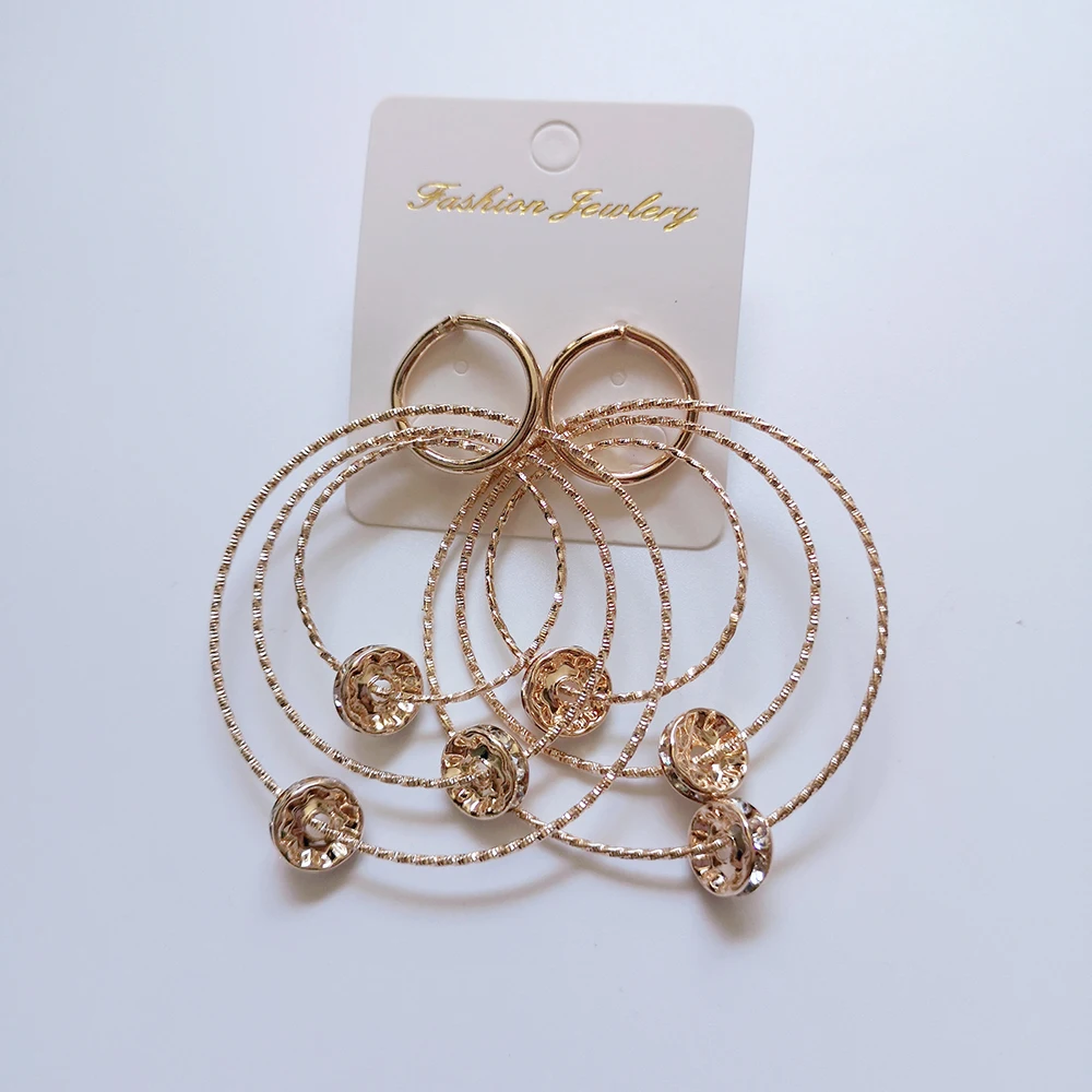 BLIJERY Fashion Multilayer Circles Drop Earring For Women Geometric Statement Boucles d'oreil Exaggerated Punk Earrings Gifts |