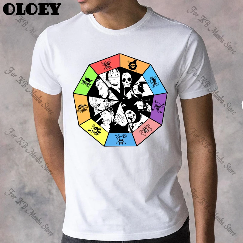

Kawaii One Piece Luffy Graphic T-shirt Men Japanese Anime Cartoon Tops Harajuku Fashion Male T shirt Summer Cotton White Tee