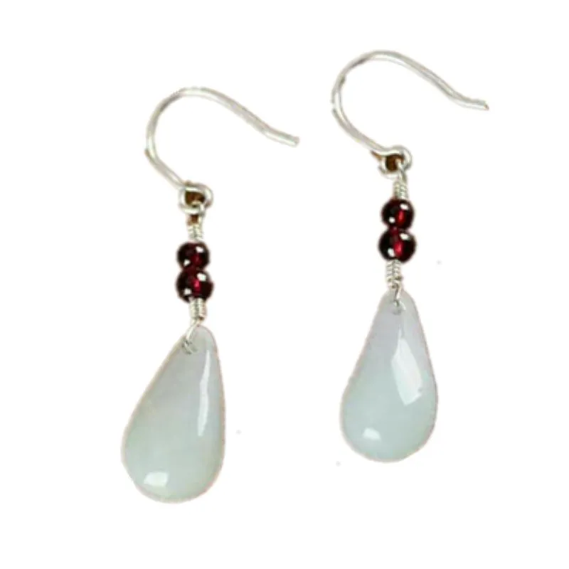 Натуральный нефрит изумруд удача капли воды серьги из бисера Шарм ювелирные