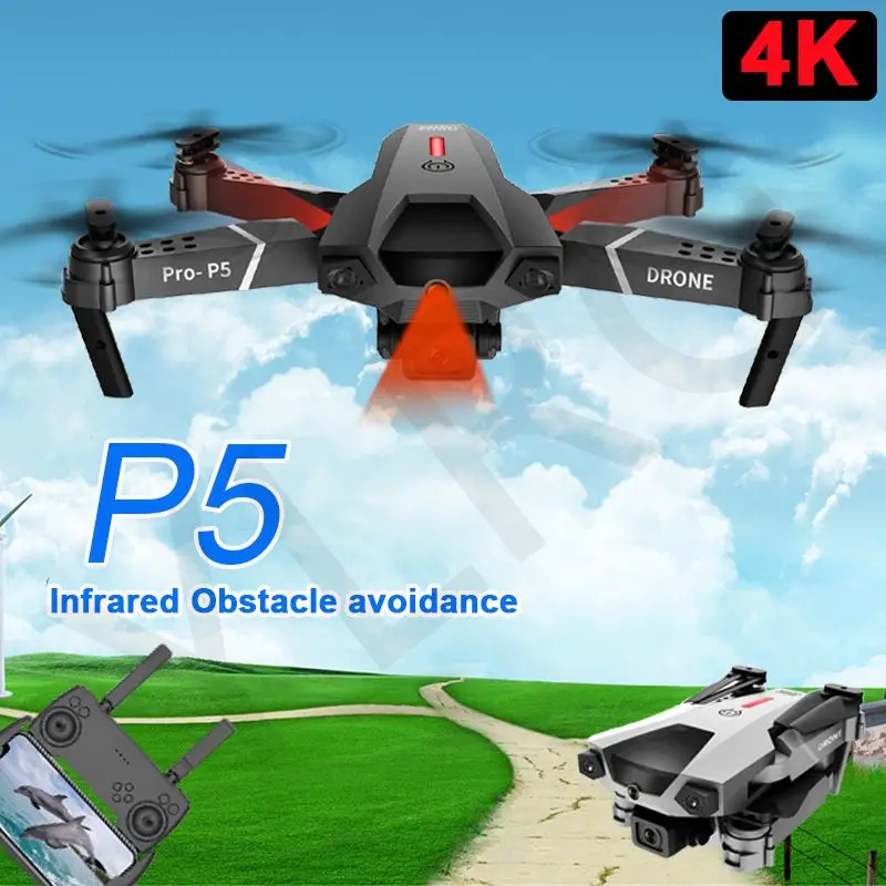 

NEW P5 Drone 4K Dual Camera Professional Aerial Photography Infrared Obstacle avoidance Quadcopter rc helicopters toy for boys