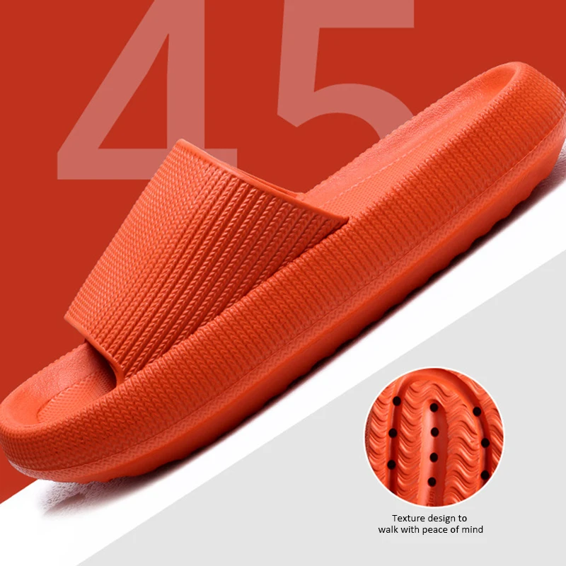 

Thick Sole Home Women Slippers Ladies Platform Flat Shoes Non-slip EVA Living Room Indoor Slides Women Slippers 4.5cm Heel