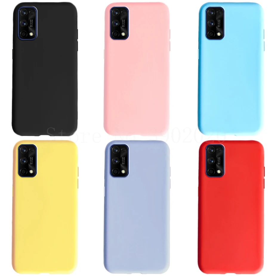 Силиконовый чехол для Oppo Realme 7 X7 Pro противоударный телефона карамельного цвета X7Pro
