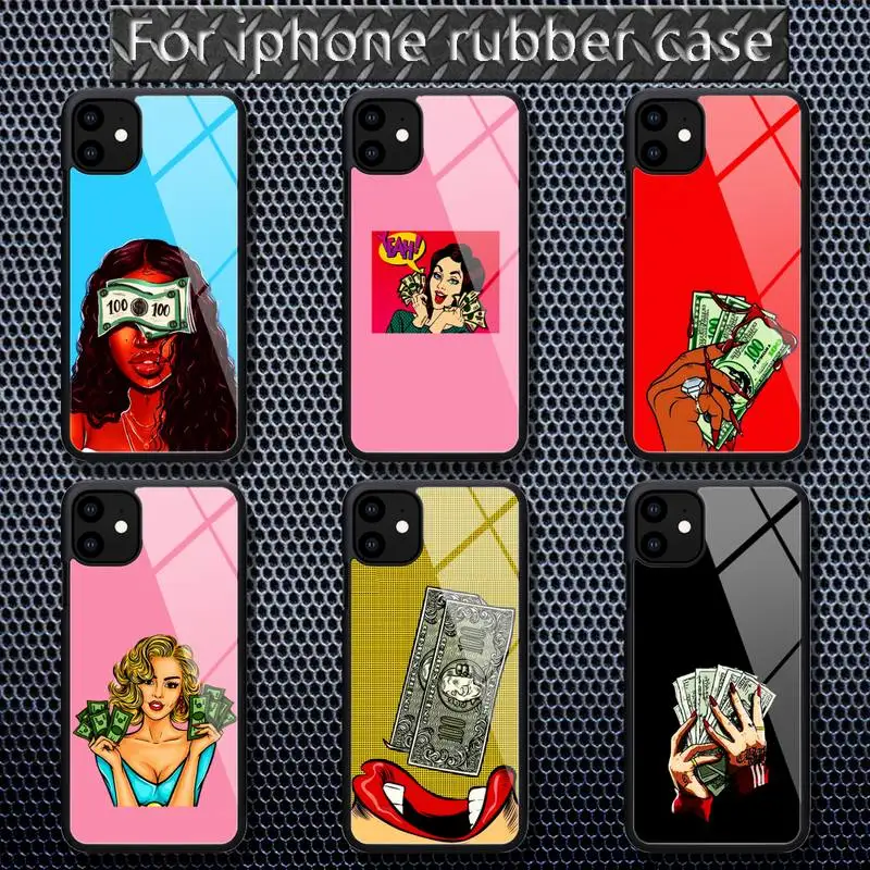 

Ciciber Make Money Black Head girl Phone Cases Rubber for iPhone 12 11 Pro Max XS 8 7 6 6S Plus X 5S SE 2020 XR 12 Mini case