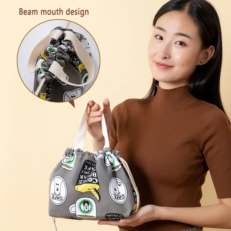 Водонепроницаемая переносная сумка для ланча из хлопка и льна изоляционная