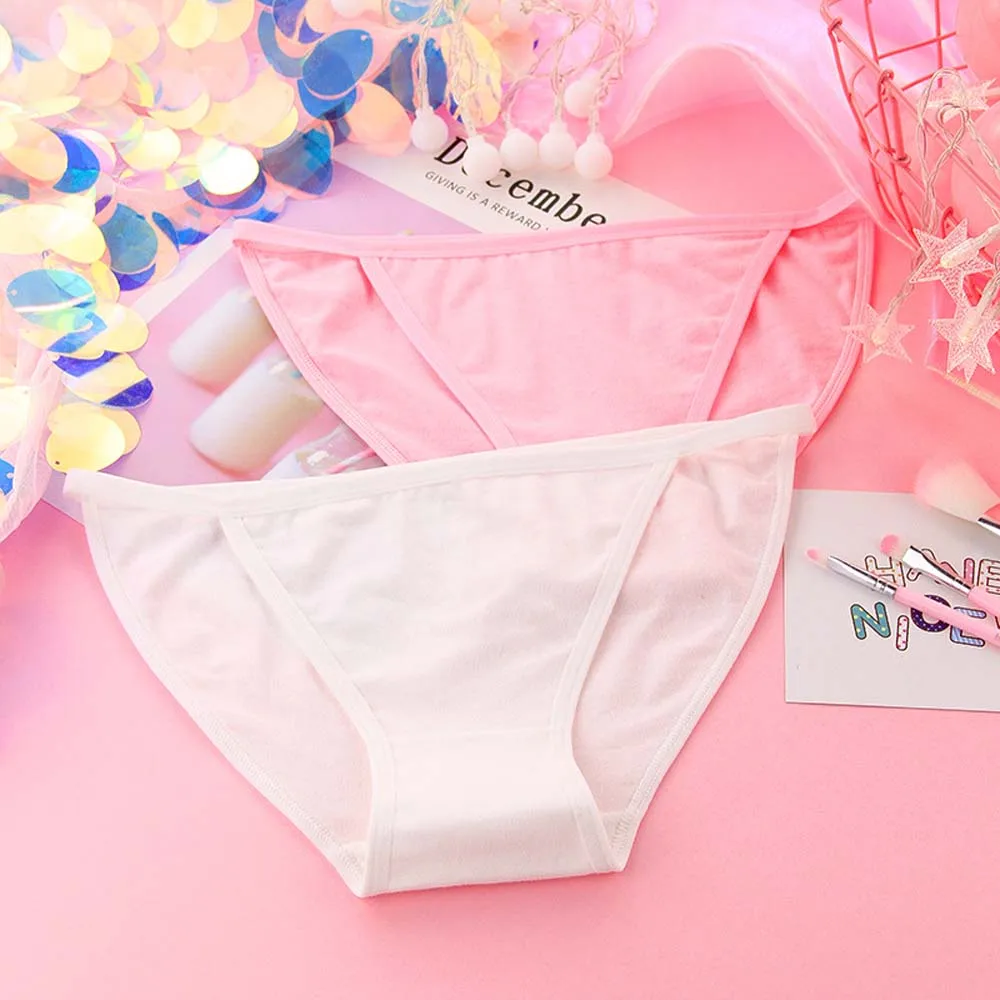 Мягкое сексуальное нижнее белье из чистого хлопка простые однотонные женские