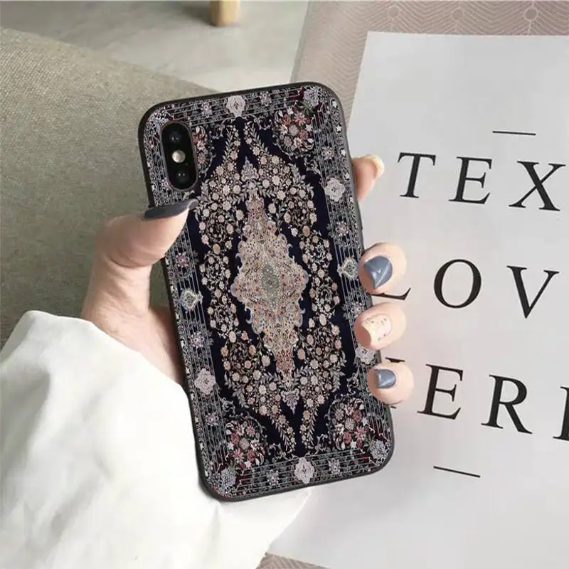 YNDFCNB Persian carpet Floral pattern Phone Case for iphone 13 11 12 pro XS MAX 8 7 6 6S Plus X 5S SE 2020 XR cover