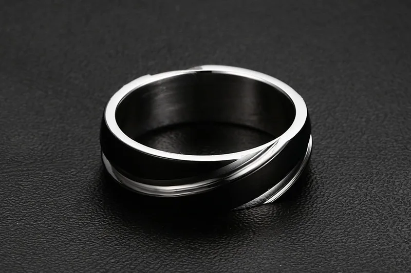 

Luxury New Wholesale Top Grade Titanium Steel Male Black Rings Accessories Jewel Finger Men Ring Fashion Jewelry Party Gifts