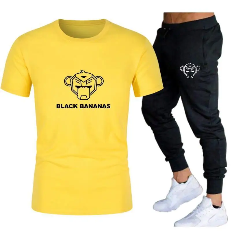 

Men's Tracksuit Summer Clothes Sportswear Two Piece Set T Shirt Shorts Brand Track Clothing Male Sweatsuit Sports Suits