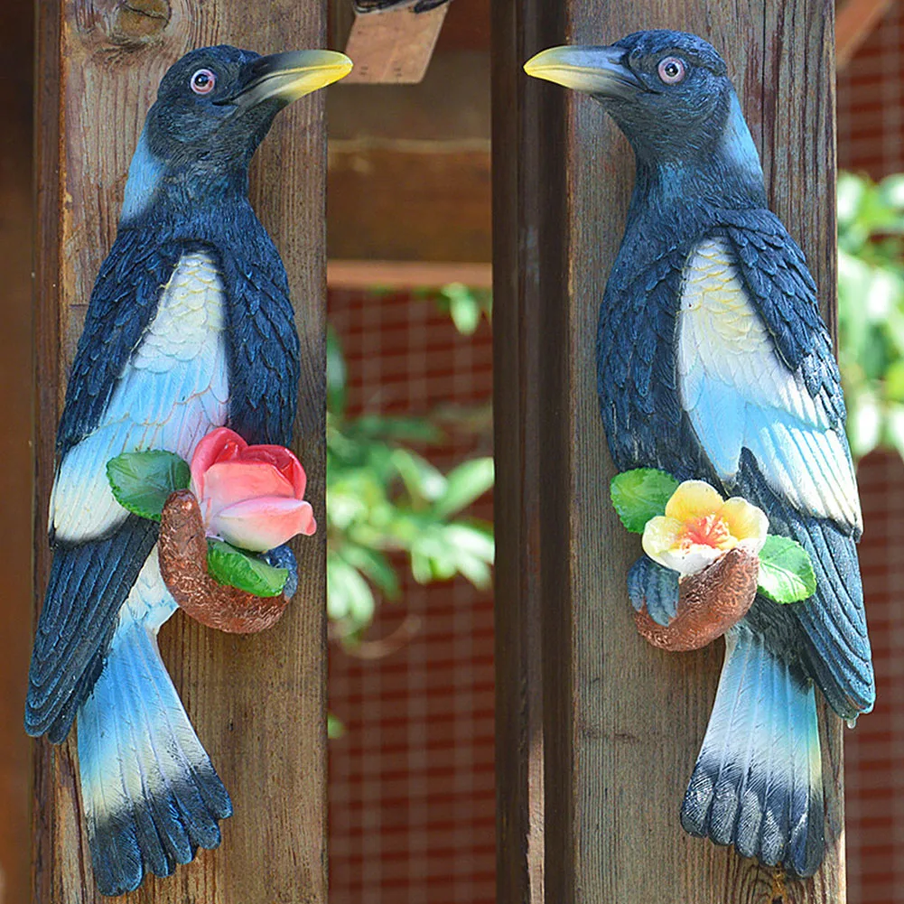 

Crafts Magpie Figurine Wedding Hanging Ornament Lawn 3D Wall Art Party Living Room Simulation Outdoor Garden Home Decoration