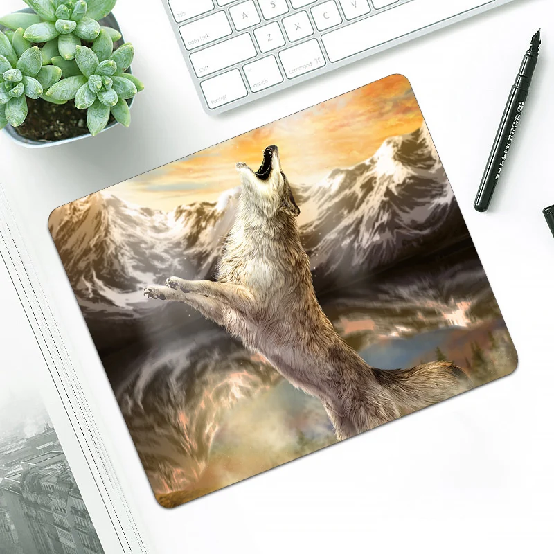 Коврик для мыши Wolf Howl из натурального каучука креативный милый коврик