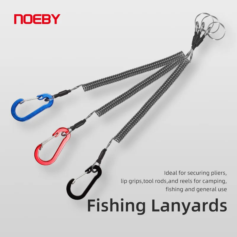 

NOEBY 4pcs Fish Tools Retention Rope 21cm Plier Lip Grips Tackle Control Hang Buckle Rope Strong Pull Fishing Accessory Lanyard