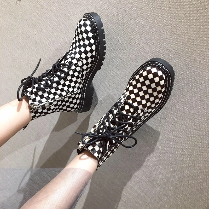 Женские ботинки модные из натуральной кожи женские дизайнерские на шнуровке с