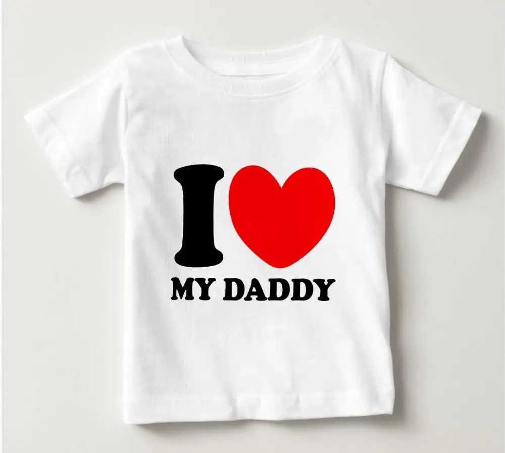 Детская футболка с надписью I Love My Daddy хипстерская графическим рисунком подарок