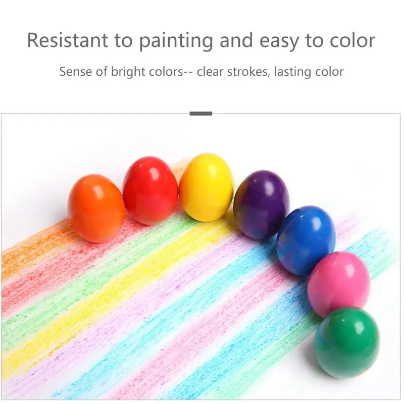 

9 Color Solid Egg Shape Crayons Non Toxic Washable Painting Drawing Wax for Kids 203B