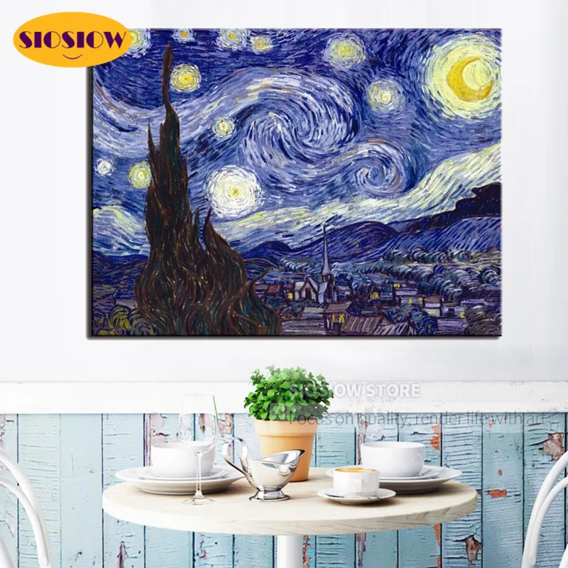 Ван Гог Звездная ночь 5D DIY Алмазная вышивка крестиком на рисунке полная выкладка