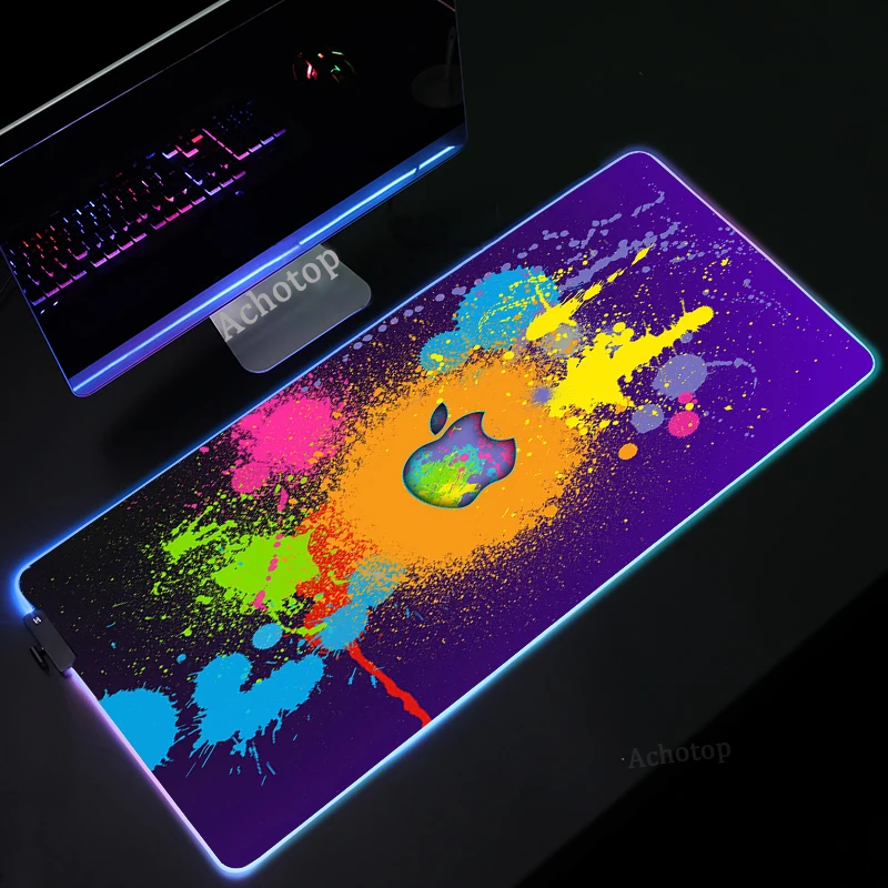 

Apple RGB Large Mouse Pad (CSGO) Gaming Mouse Pad Gamer Computer Mousepad (AWP) Led Backlight Carpet Keyboard Desk Mats Rug XL