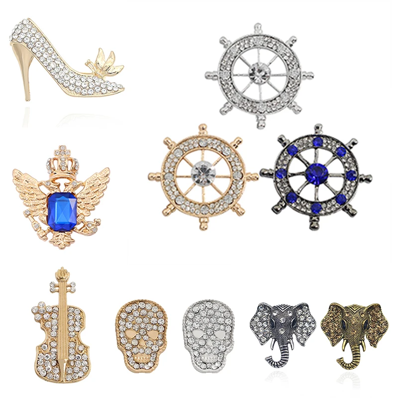 Модная Брошь Стразы в виде животного ювелирные изделия броши слона скелета