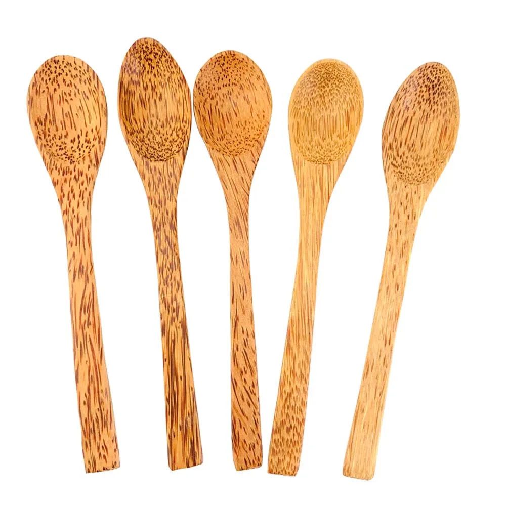 

Tropical Coconut Palm Wood Spoon Cutlery Natural Wooden Coconut Spoon Honey Seasoning Spoon