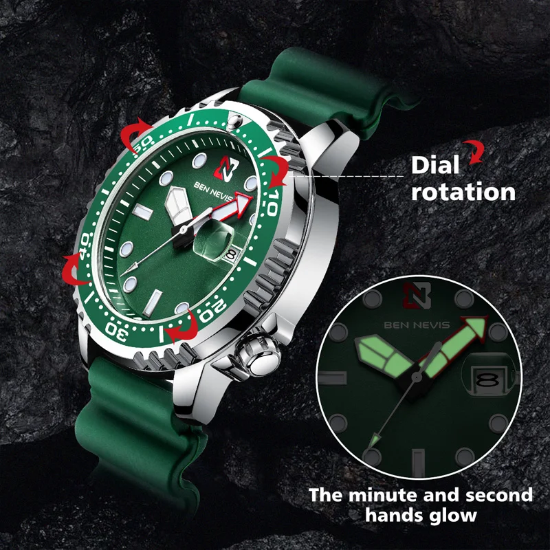 Часы мужские кварцевые водонепроницаемые с автоматической индикацией даты |