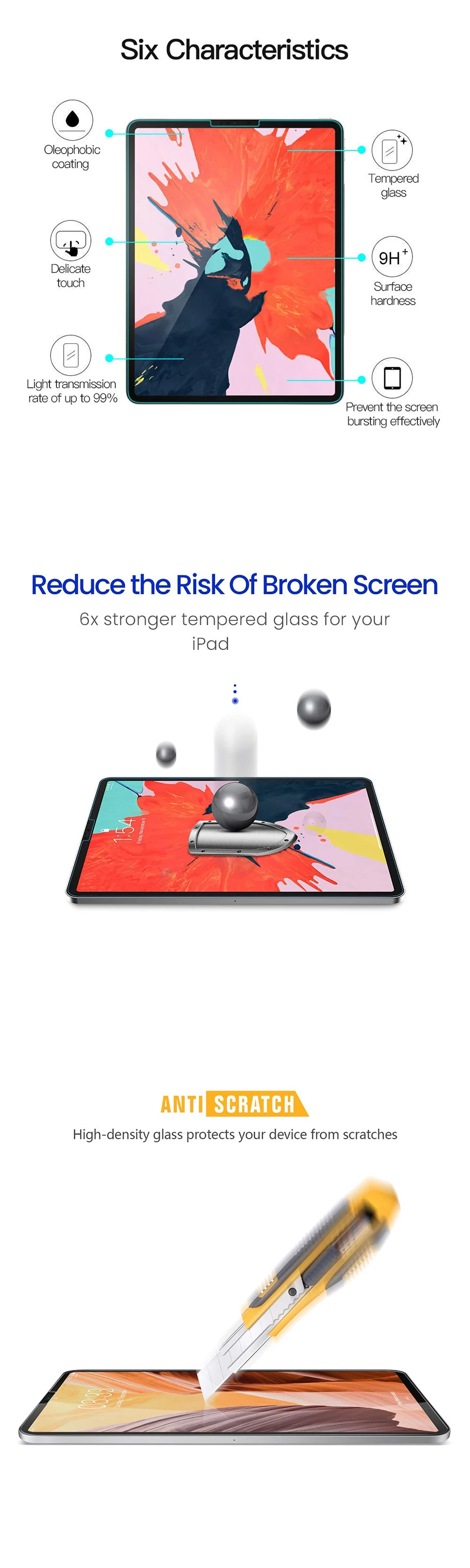 Закаленное стекло для iPad 9,7 Air 1 2 iPad Pro 11 10,5 9,7 Защитная пленка для экрана для iPad Mini 1 2 3 4