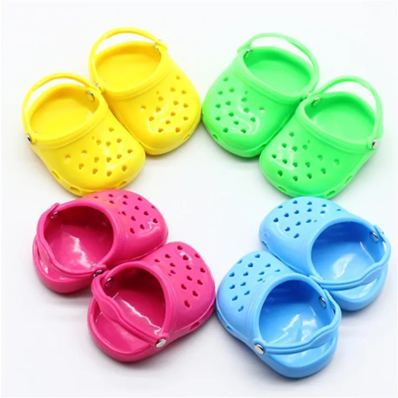 Summer Beach Sandals Slippers Shoes For 18 inch Girl Dolls Baby Toys Fashion Sandal Fit 43cm Height American | Игрушки и хобби