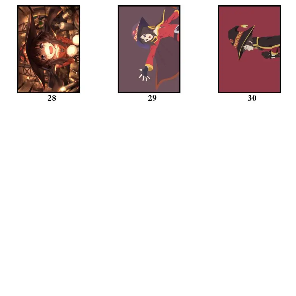 30 дизайнов аниме Kono Subarashii Sekai Ni Shukufuku Wo! Плакат из белой бумаги для кофейного дома