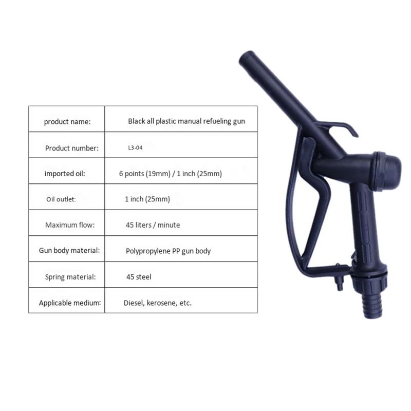 

New Lightweight Full Plastic Manual Refueling Tool Simple Gasoline Refueling Nozzle Self-Flowing Refueling Nozzle 1 Inch