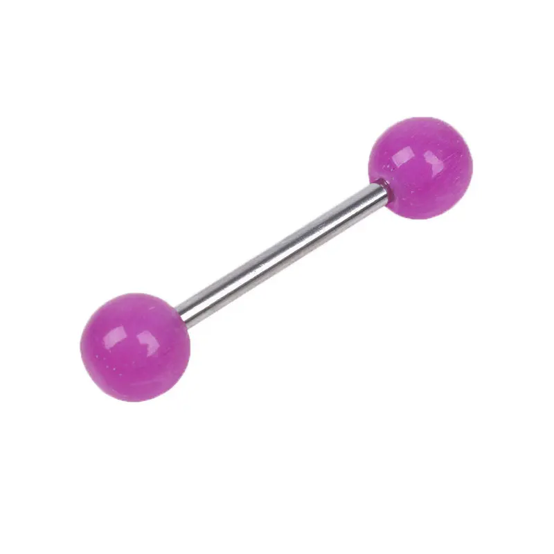 Кольца для пирсинга в язык акриловые хирургический стальной стержень светится