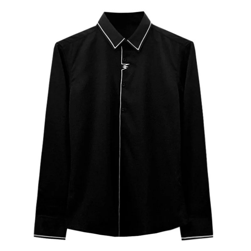 

Корейская простая Молодежная светильник деловая рубашка с длинным рукавом Осенняя приталенная Мужская рубашка с индивидуальной вышивкой ...