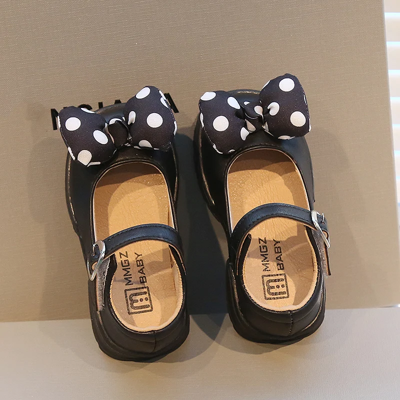 Girls Shoes Dot Bowtie Mary Janes Baby Kids Princess Black Casual White Shallow Dance paryt Toddlers |