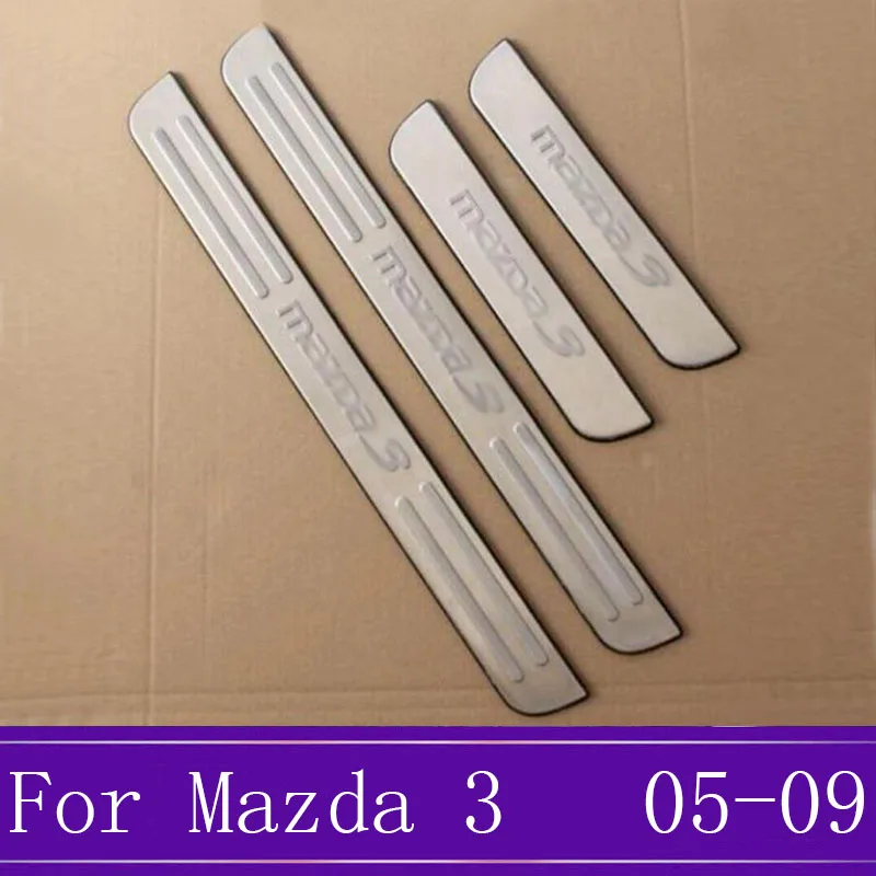 Подходит для Mazda 3 порога Нержавеющая сталь накладка Добро пожаловать педали