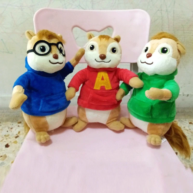 22 And 32 CM Movie Alvin And The Chipmunks Plush Toys Doll Peluche Stuffed Animals Toys 3 Colors Women Kids Birthday Gift