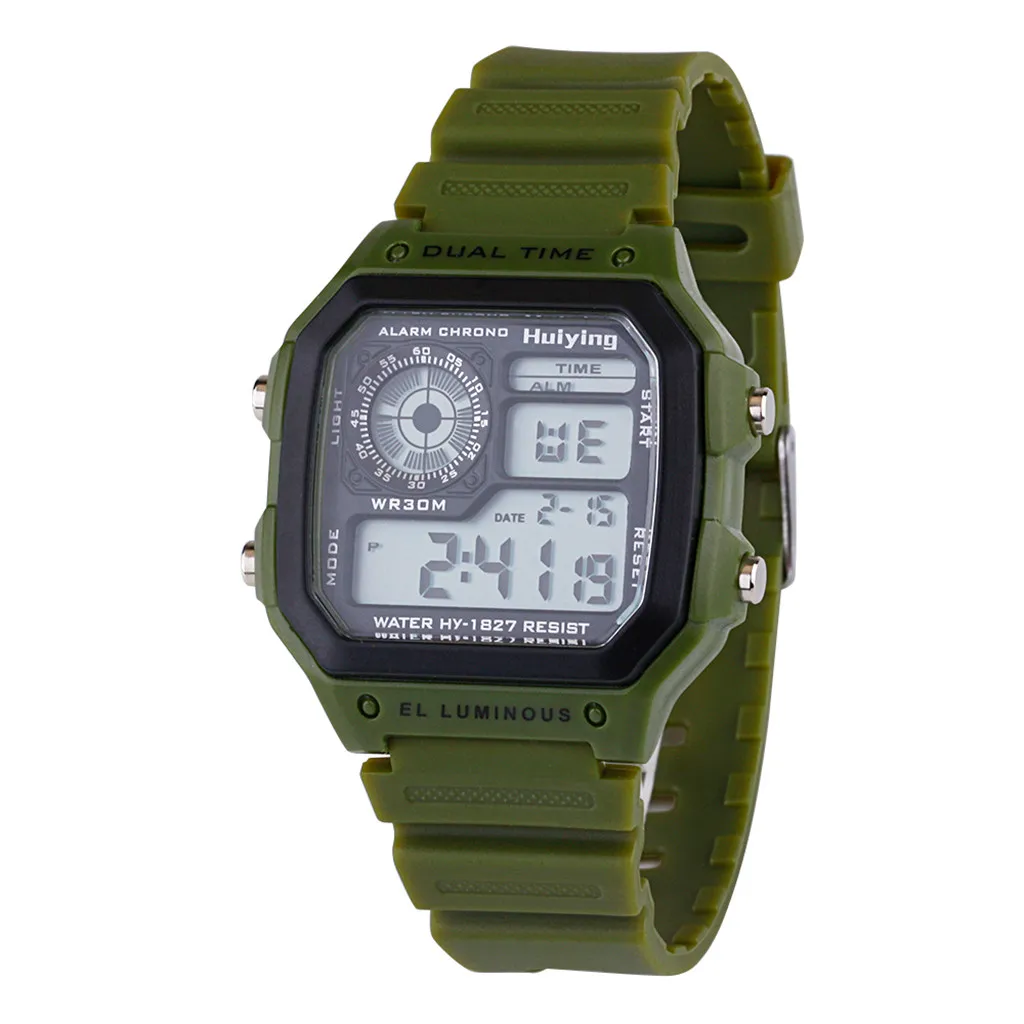 

Waterproof Dual Personality Men Multi Function LED Electronic Watch Fashion Outdoor Sport Watch Alarm Clock Chrono Military