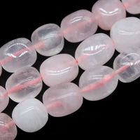 natural stone oval pink rose quartzs loose spacer beads for jewelry making diy necklace bracelets earring woman gift 15