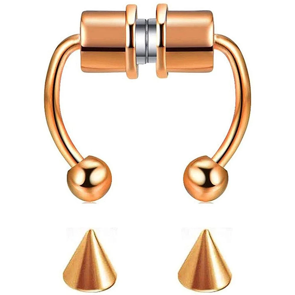 

NEW 2021 1 Set Nose Ring 10mm Surgical Steel Spike Circular Barbell Horseshoe Lip Nose Piercing Septum Ring Helix Cartilage Earr