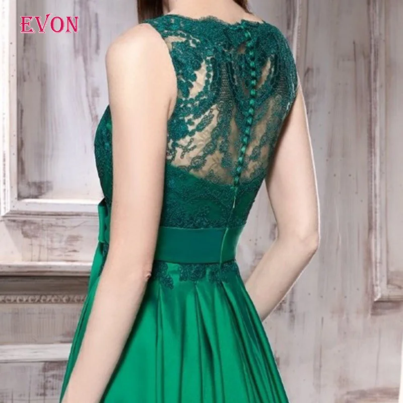 Зеленое Длинное платье для выпускного вечера 2020 элегантное вечернее с v-образным