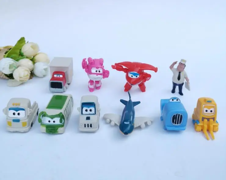 

30pcs/lot Cartoon Action Figures Toy Car Plane Models Boys Toys Birthday Gift Car Decoration
