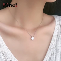 kinel 100 925 sterling silver romantic flowers pendant necklaces for women sterling silver wedding jewelry gift