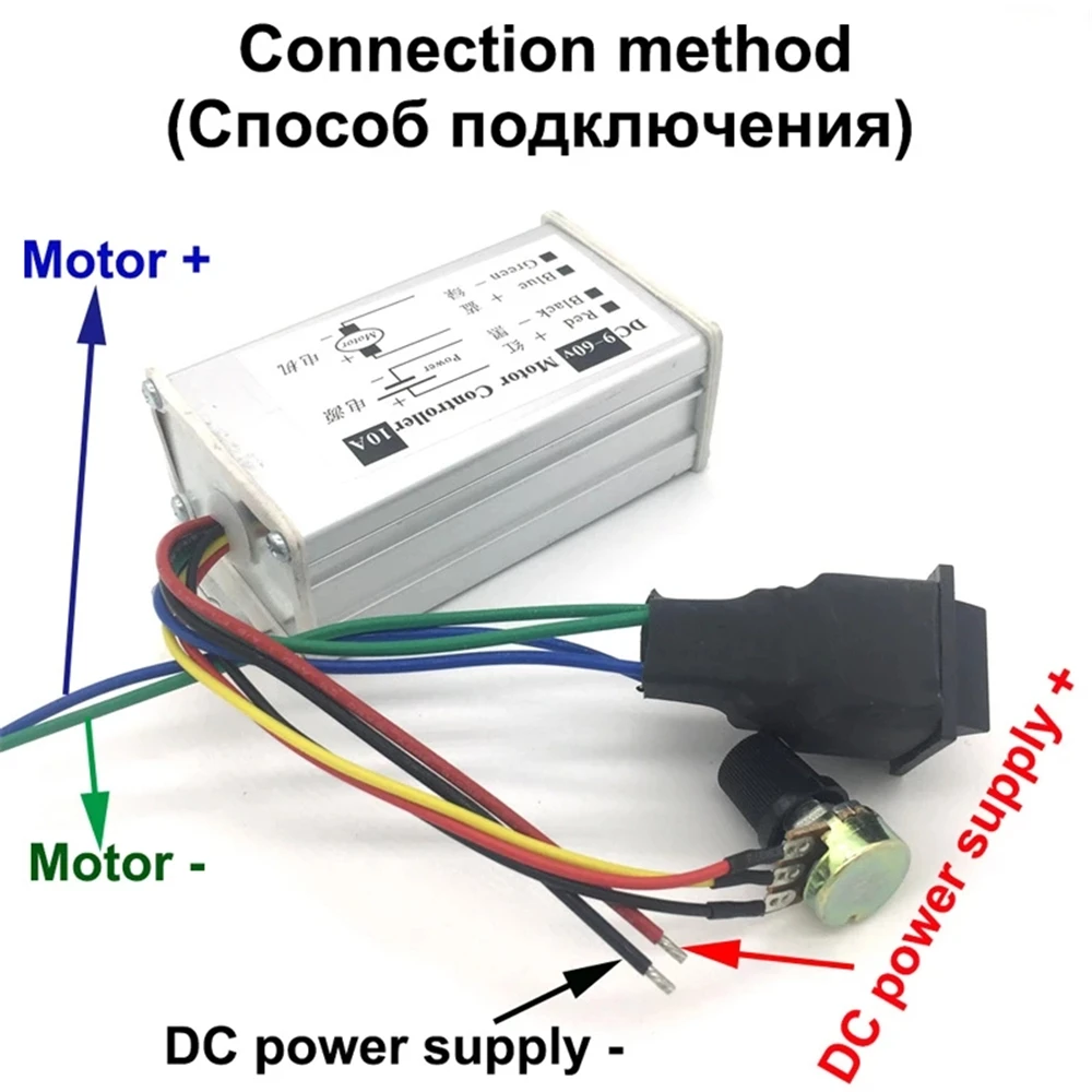 

PWM Speed Controller Motor DC9V-60V 20A 1200W Electric DC 9V 12V 18V 24V 48V Moter Regulator Pause Start Reversed CW CCW Switch