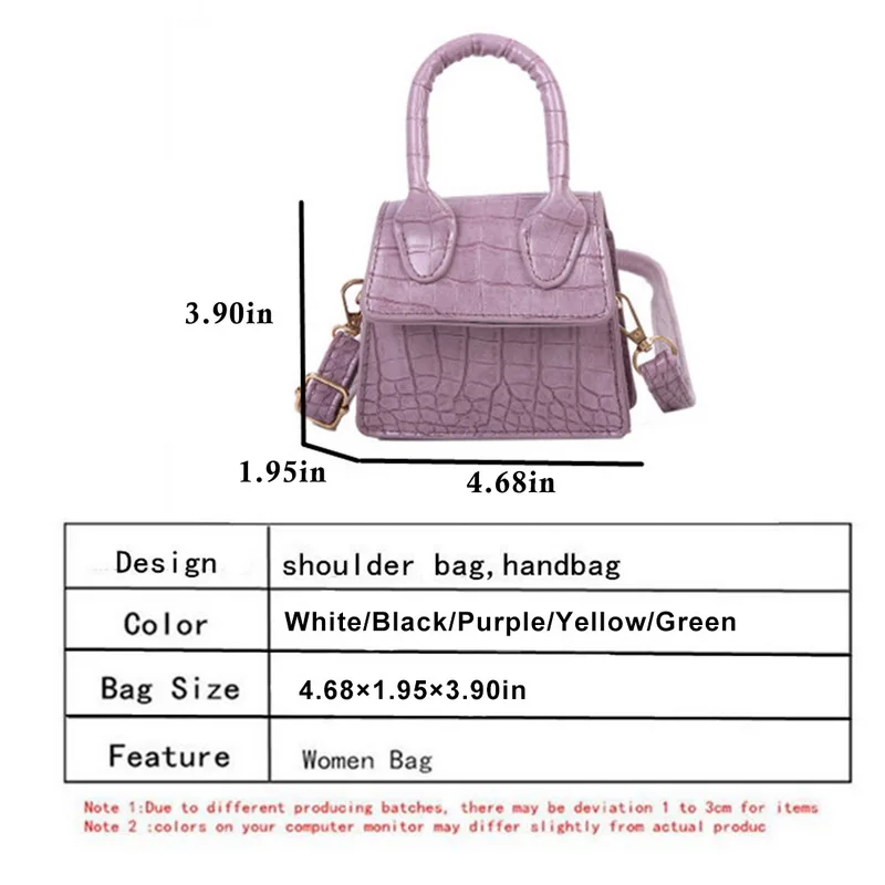 

2021 Spring Crocodile Pattern Crossbody Bag Mini PU Leather Flap Women's Shoulder Bags Fashion Clutch Bag Outdoor Handbags Girls