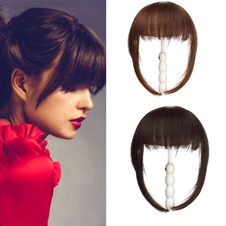 MUMUPI синтетический парик с бахромой челка зажим в белокурый лента поддельные