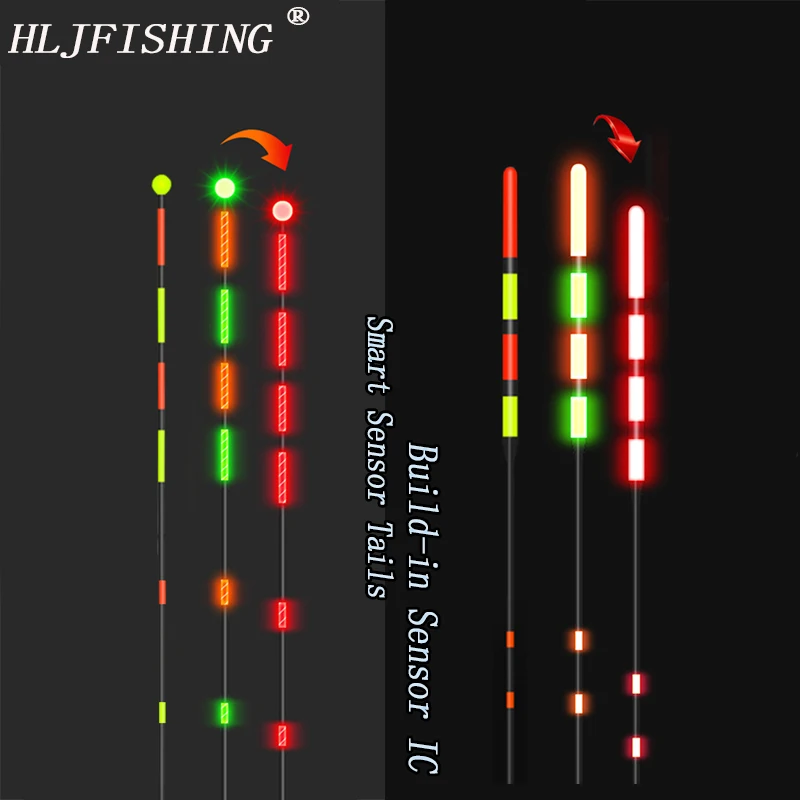 HLJFISHING Поплавковый хвост датчик гравитации умный IC светодиодный светящийся