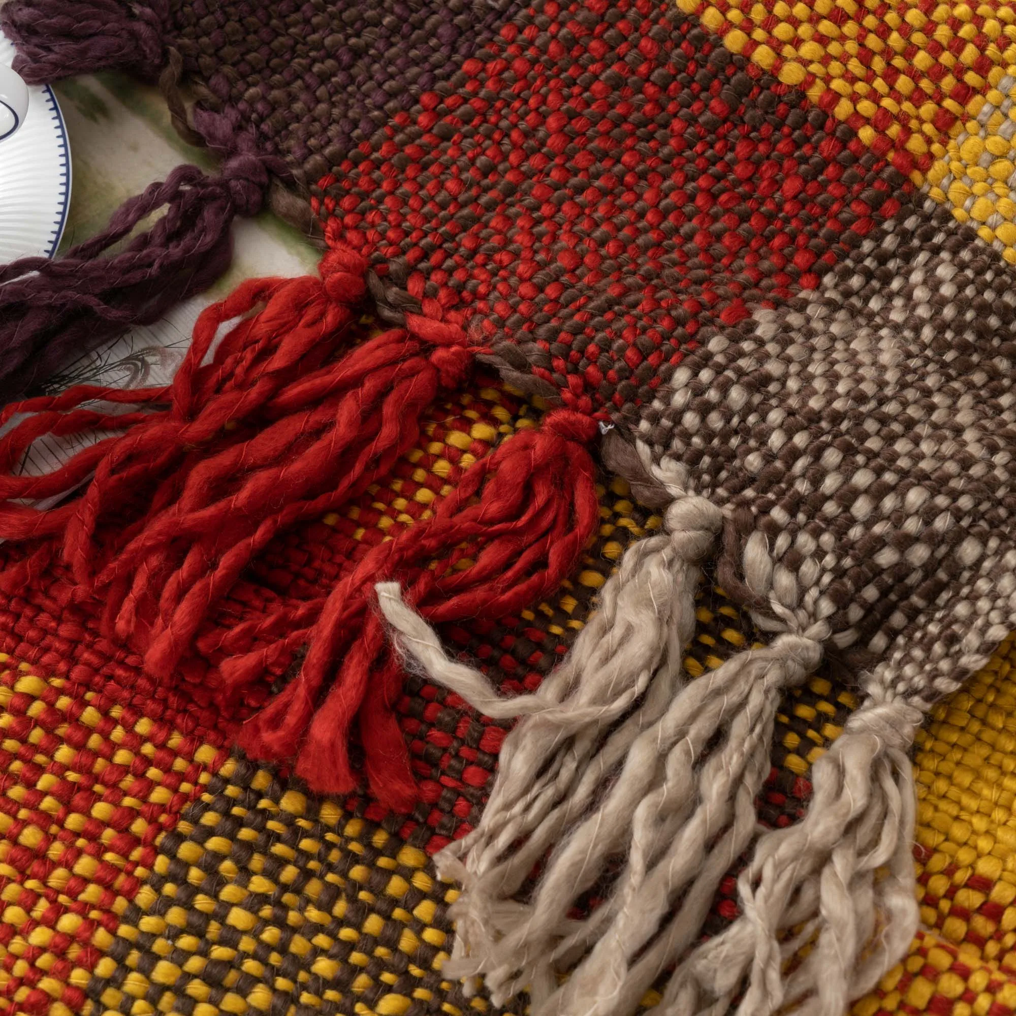 

Battlio Home 100% Acrylic Throw Blanket Cross Woven Bright Fun Colors Knitted Blanket Thicken Plaid Decorative Bed Blanket