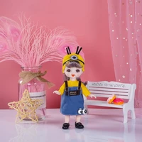 8 points 17 cm doll set clothes can be changed to 13 joints cute toy girl